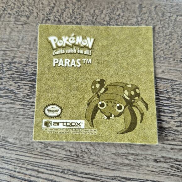 Vintage 1999 Paras Pokemon Artbox Gold Sticker Paras #R12 Series 1 - Picture 6 of 9